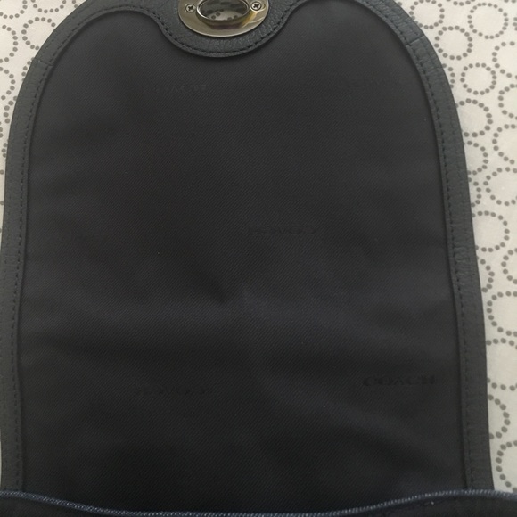 SOLD Coach Book Bag Purse Backpack Leather & Denim - Picture 3 of 8